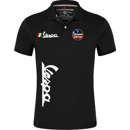 Summer 2021 Mens Vespa Logo Polo Casual Short Sleeves Man Tops Outdoor Customize T-shirts Solid color Tshirts Tee