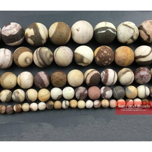 Natural Stone Dull Polish Matte Australia Zebra Beads 15" Strand 4 6 8 10 12mm Pick Size For Jewelry Making MAZJB01