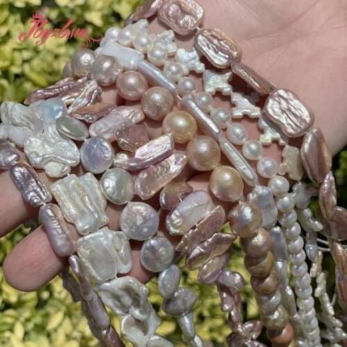 Natural Freshwater Pearl Edsion Stone Loose Beads for DIY Accessories Women Men Necklace Bracelat Earrings Jewelry Making 15"