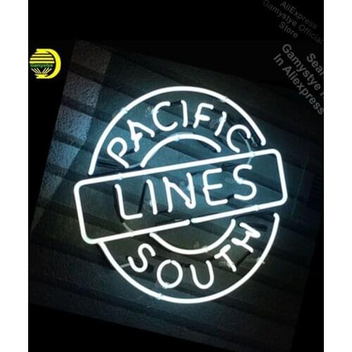 Pacific Lines South Neon Sign REAL GLASS Tube BAR Light Sign Avize Light Advertisement Outdoor Wall Light Neon Signs For Home