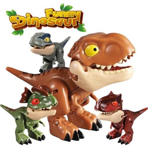 NEW Cute Jurassic Park World for Boys Transform Dinosaurs Dino Robot Action Figure for Mini Hand Finger Toys for Kids Xmas Gift
