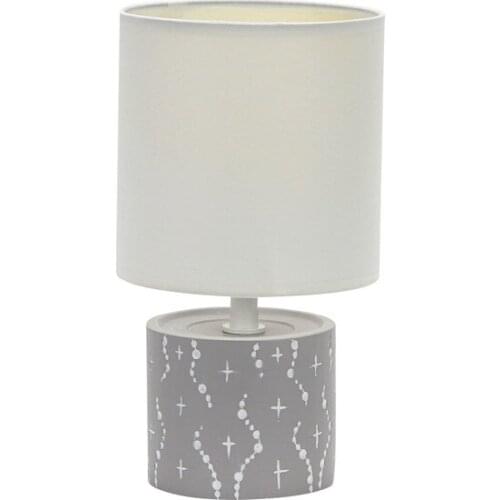 New Andy Ceramic Lampshade, E14 Cap, On/off Button 1,5m Wired, Gray Body, white Hat Lampshade