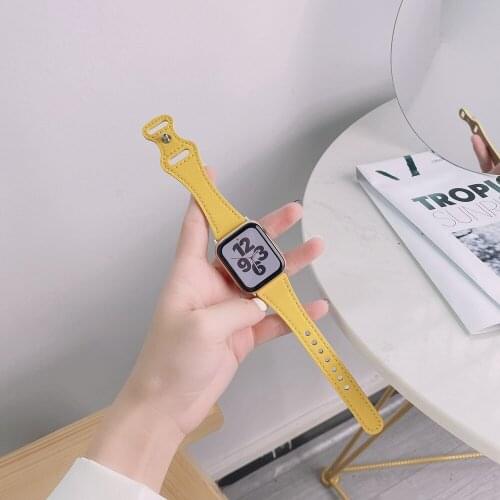 Excellent Genuine Leather Loop for Apple Watch 40mm 44mm SE 6 5 4 Slim Strap for iWatch Band 38mm 42mm Series 3 2 1 Accessories