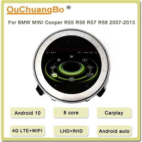 Ouchuangbo 4G Android 10 Car Radio GPS Audio Stereo For Mini Clubman One S R55 R56 R57 R58 2007-2013 With 32GB 8 Core Carplay