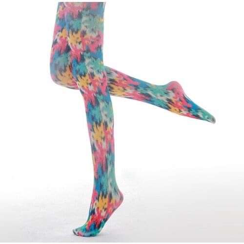 Colorful Ink Brilliant Printed Pantyhose Wholesales And Dropshipping