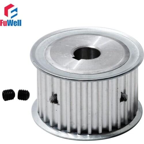 HTD5M-35T Timing Pulley 27mm Width Aluminum Alloy Transmission Pulley With Keyway 12/14/19/20mm Bore 35Teeth Gear Belt Pulley