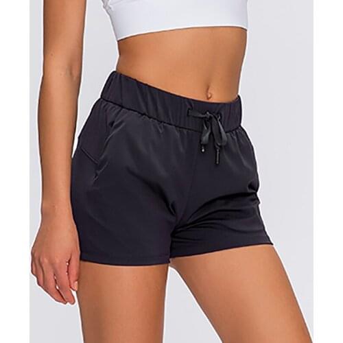 Women Training Fitness Shorts Waist Drawstring with Pocket XXL Naked-feel Workout Sport Running Biker Shorts