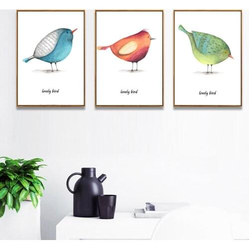 Nordic Abstract Art Lovely Birds Wall Pictures Canvas Painting Art Canvas Prints Living Room Home Decor