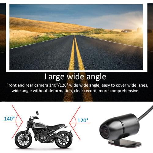 Motorcycle WiFi DVR Recorder Dual Camera Dash-Cam Front 1080P+720P Rear-View Motorbike Camera Waterproof Moto Driving Recorder