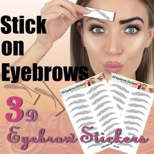 Magic 4D Hair-like Eyebrows Stickers Makeup Waterproof Lasting Water-based Eye Brow Tattoo Sticker False Eyebrows Cosmetics