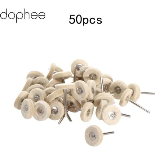 Dophee Rotary Brush Sanding Polishing Buffing Grinding Wheel Brush for Dremel Rotary Tool 25mm Round Wool Felt Accessories 50PCS