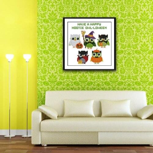 Owl DIY Handmade Needlework Counted 11CT Printed Canvas Cross Stitch Embroidery Kit Set Wall Home Decoration 667A