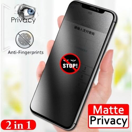 Anti Spy Peeping Privacy + Matte Frosted 9H Tempered Glass For iPhone X XR XS 11 Pro 12 mini Max 6 6S 7 8 Plus Screen Protector