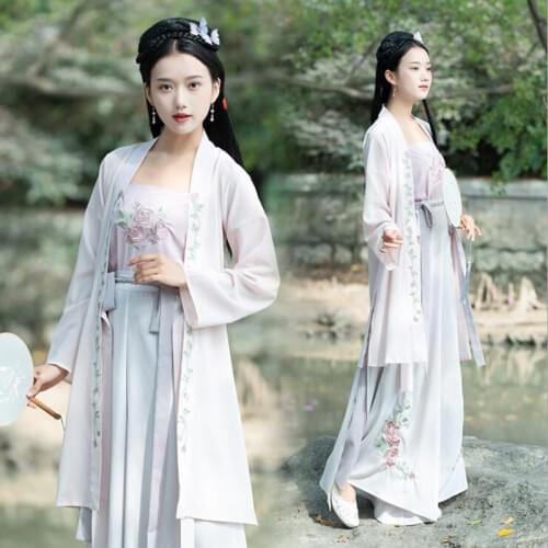 Hanfu women chinese dance costumes qing dynasty costume chinese hanfu women chinese folk dancewear