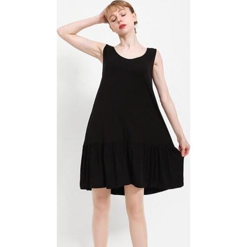 Womens Underwear Sleeveless Nightdress Dresses Summer Casual Dress Waist Loose Solid Nightgown Comfortable Pajama Nightwear PJs