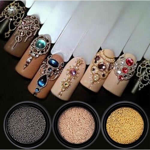 0.8mm/1mm 3d Metal Micro Beads Stainless Steel (4 Colors) Caviar For DIY Tool Nail Studs Micro Nail Art Decorations Studs