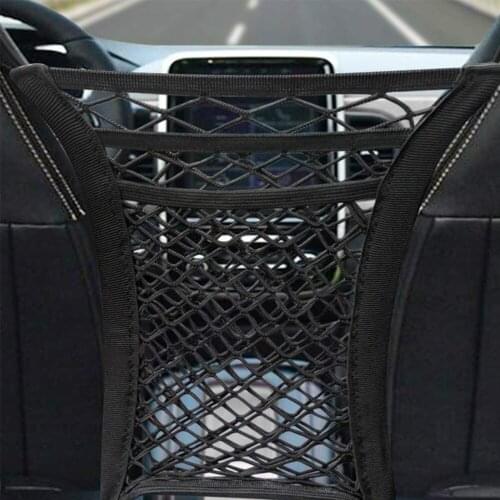 1 PCS New Black Car Organizer Seat Back Storage Elastic Car Mesh Net Bag Between Bag Luggage Holder Pocket for Auto Cars 30*30CM