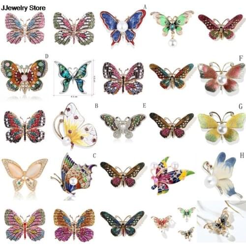 1pc Purple Enamel Butterfly Brooches Men And Womens Metal Rhinestone Insects Banquet Wedding Brooch Gifts