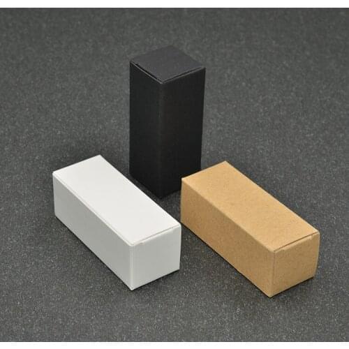 100pc paper box Cosmetics boxes 10ml 30ml 50ml 100ml White Black Kraft Dropper Bottle Party Gift valve tubes favor gift box