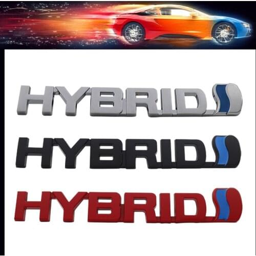 3D Premium HYBRID car Hood Fender trunk Rear Bonnet Nameplate Decal Emblem Badge Sticker for Prius Camry Crown Auris Rav4