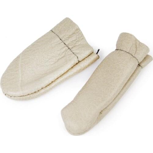 4pcs Cowhide Cow Leather Finger Cots Covers Sleeves for Fingers Protection