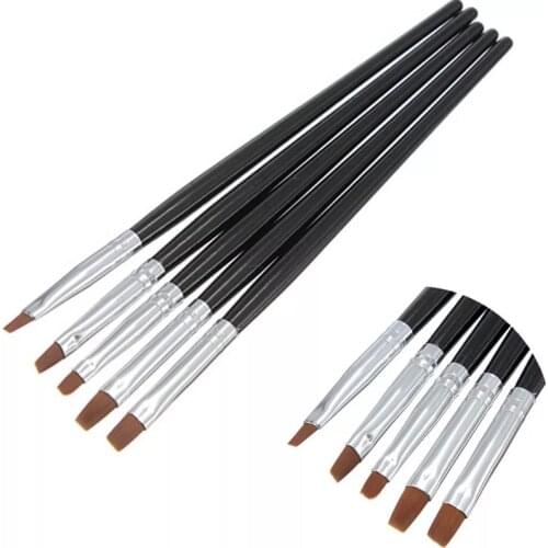 5Pcs/Set Black Professional Brushes Set for Nail Art Painting Brushes Pen Manicure Nail Brush Kit Acrylic UV Gel Nail Tools