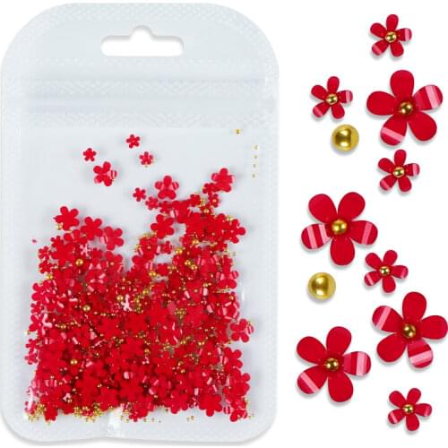 New Nail Charms Black Flower Gold Silver Metal Bead Rhinestones DIY Nail Art Design Glitter Decorations Nails Manicure Supplys