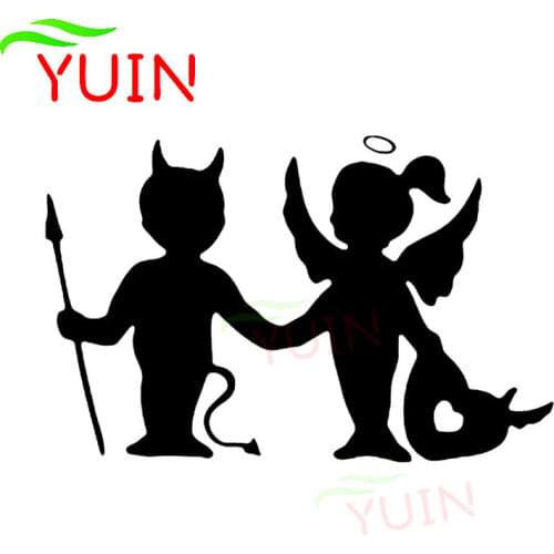 Car Sticker Devil Angel Decal Cars Exterior Fashion PVC Body Decoration Accessory Cover Scratch Anti-ultraviolet Stickers