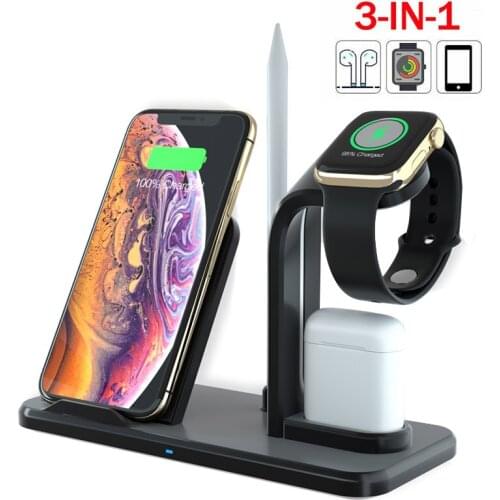 3 In 1 Wireless Charger Stand Charging Dock Station for iPhone AirPods Apple Watch ND998