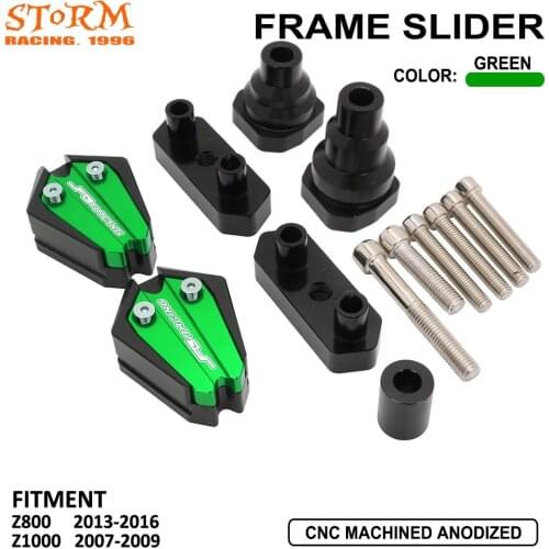CNC Motorcycle Falling Protection Frame Slider Fairing Guard Crash Pad Protector For Kawasaki Z800 2013-2016 Z1000 2007-2009