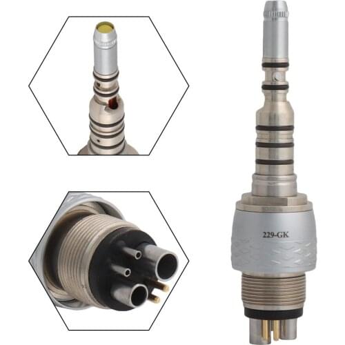 Dental Quick Connector Quick Coupler Dental 6Holes Optical Quick Coupling for Dental Handpiece Air Turbine CX229-GK