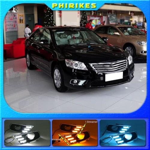 2 PCS Car LED DRL Daytime Running Light Turn Signal Lamps Waterproof Bumper Driving Light For Toyota Camry 2009-2011