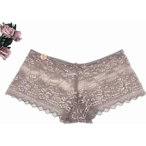 KYRA Big Size Sexy Sheer Lace Panties Women Underwear High-Rise Briefs Transparent Floral Lurex Lace Panty Plus Size XL 2XL 3XL