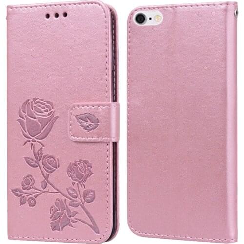 Luxury Leather Flip Book style Case for Apple iPhone 5 5S SE 5C 6 6S 7 7S 8 Plus SE2 Rose Flower Wallet Stand Card Holder Case