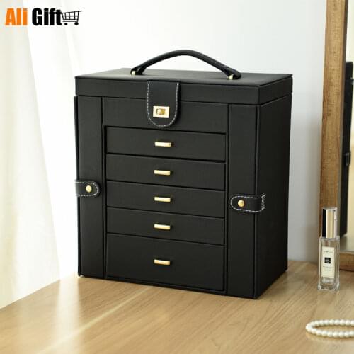 Multi-functional Jewelry Box Female High-capacity Princess European-style Korea Upscale Household Jewelry Storage Box