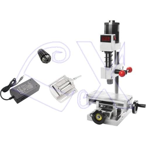 DIY micro ER16 1-10mm multifunctional milling machine with power supply stainless steel aluminum bead drilling and tapping