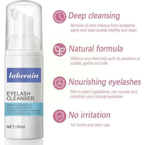 50ml Eyelash Extension Shampoo Kit With Mousse Brush Cleaning Lift Glue Lashes Cleanser For Clean Foam Eye Lash A3R4