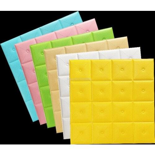 New 3D Wall Stickers Thick Living Room Wall Bedroom Decoration Room Imitation Lattice Personality Creative Anti-collision