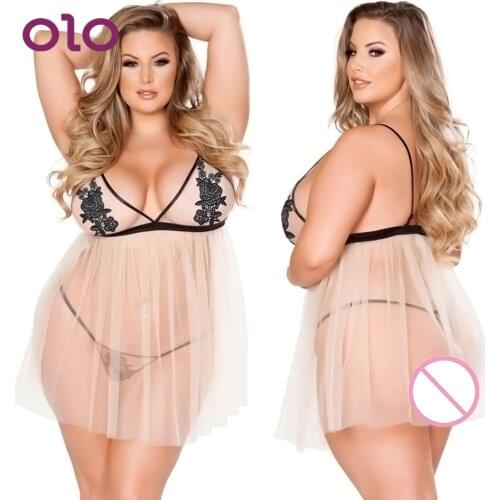 OLO Extoric Apparel Thong Two-piece Underwear Large Size Sling Skirt Sling Sleepwear Sexy Erotic Lingerie 3XL-5XL