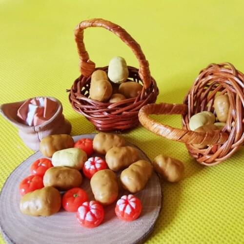 10 pcs food bags potato orange/miniatures food/lovely cute/fairy garden gnome/moss terrarium decor/bonsai/figurine/doll house