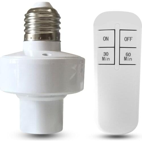 Wireless Remote Control E27 lamp Holder With 30min 60min Remote Timer Switch Socket For LED lamp Bulb 110V/220V