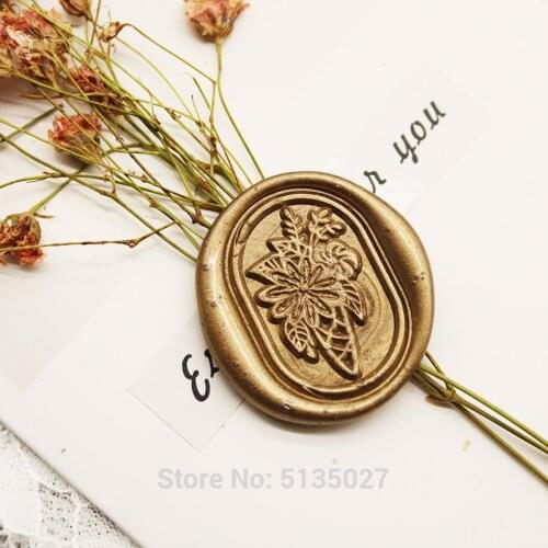 Ice cream and flower Wax Seal Stamp -sealing wax stamp wedding Ice cream seals stamp-custom emboss stamp
