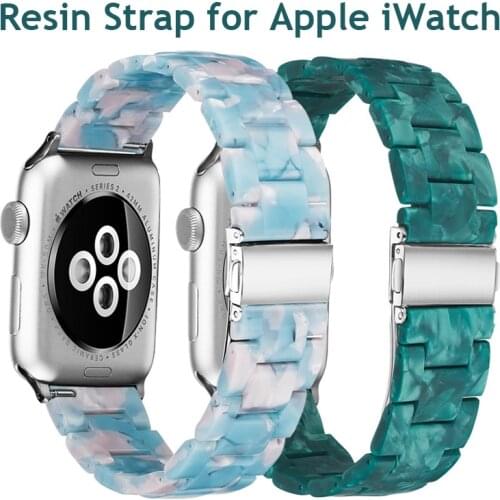 Strap for Apple Watch Band 6 SE Resin iWatch 5 4 3 Band Bracelet with Copper Stainless Buckle 44mm 40mm 38mm 42mm Wristbands