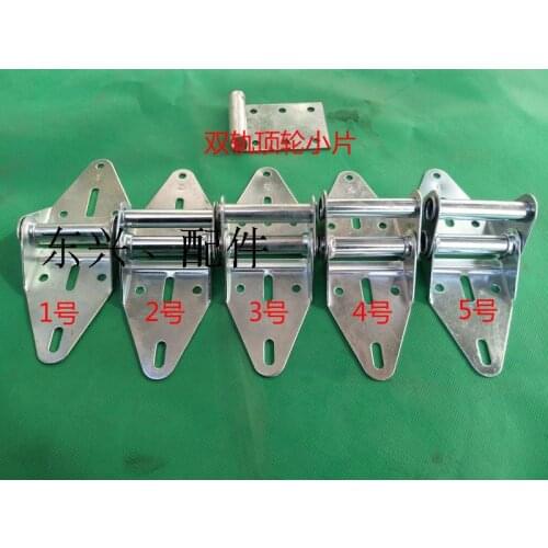 Garage door hinge fittings, garage door support, garage door wheel support