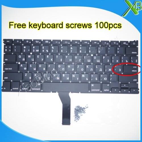 Brand New For MacBook Air 13.3" A1369 A1466 Small Enter RS Russian keyboard+100pcs keyboard screws 2010-2015 Years