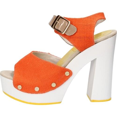 SUKY BRAND sandals women fabric Orange