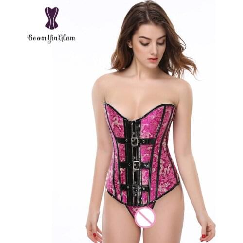 Free Shipping Women Corselet Slimming Waist Shapewear Bodysuit Women Bustier Gothic Corset Overbust With G String 836