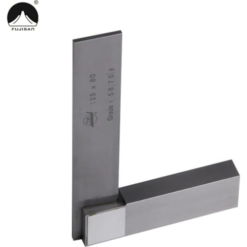 FUJISHAN 125*80mm Gauge 90 degree Grade 1 Angle Ruler Stainless Steel Square Gauge With Wide Base Measure Tools