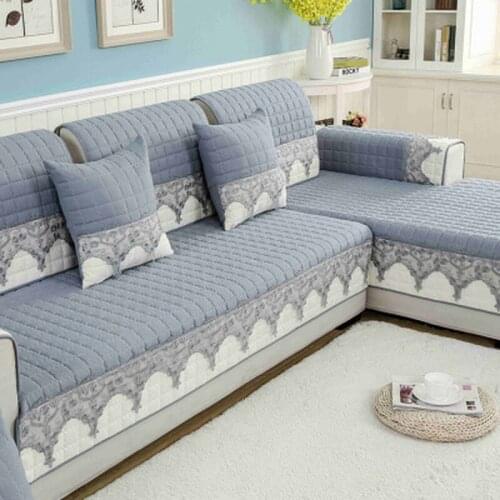 Thicken Plush Sofa Cover Warm Slip Resistant Slipcover Seat Couch Covers Lace Edge L-shaped Sofa Towel for Living Room Decor