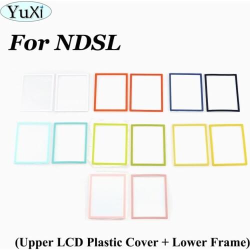 YuXi Upper LCD Screen Len Plastic Cover + lower frame replacement for DS Lite for NDSL Game Console replacement